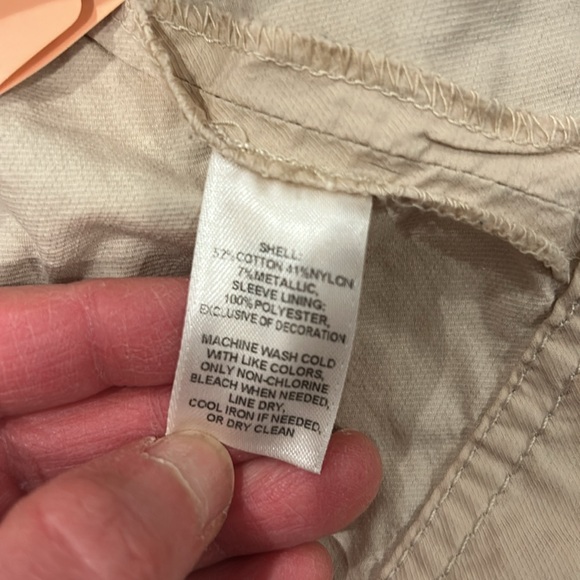 White House black market cotton blend lightweight zip up jacket size 4 - Picture 5 of 5